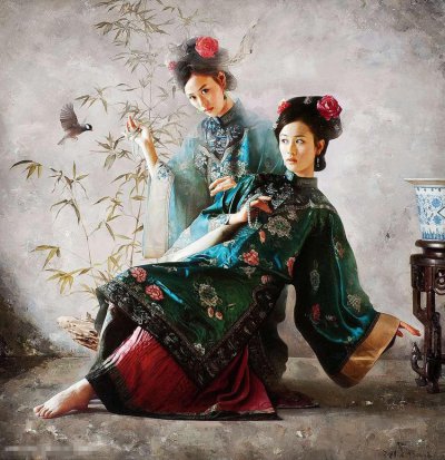 王明月油画人物作品