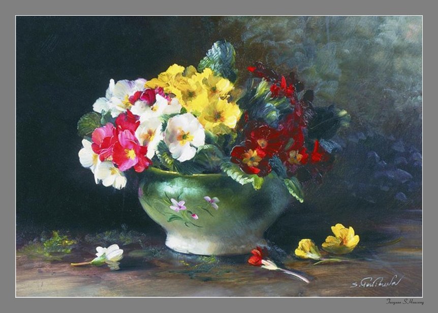 俄罗斯Serguei Toutounov油画花卉作品(一）