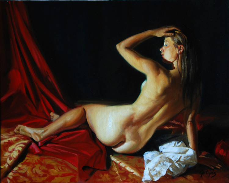匈牙利Laszlo Gulyas人物油画作品欣赏