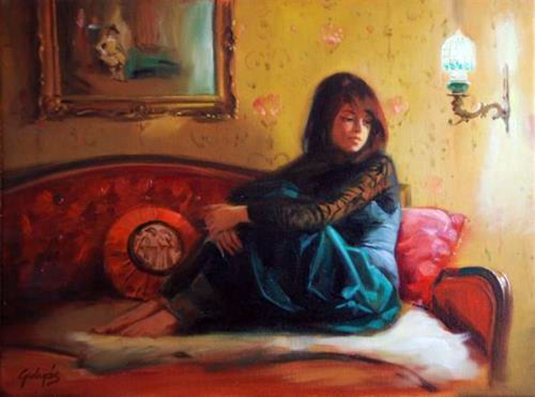 匈牙利Laszlo Gulyas人物油画作品欣赏