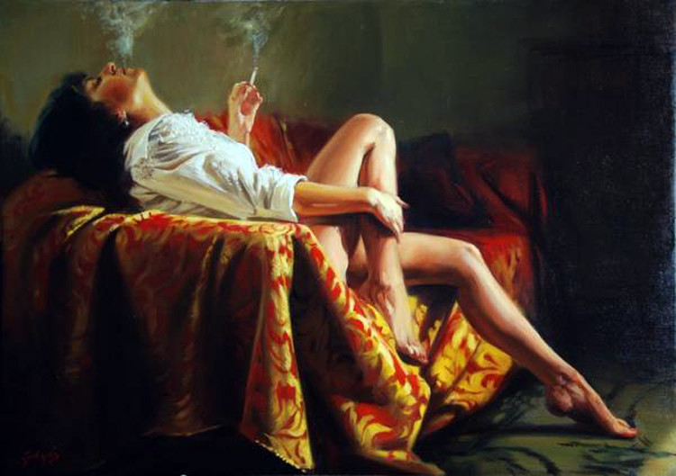 匈牙利Laszlo Gulyas人物油画作品欣赏
