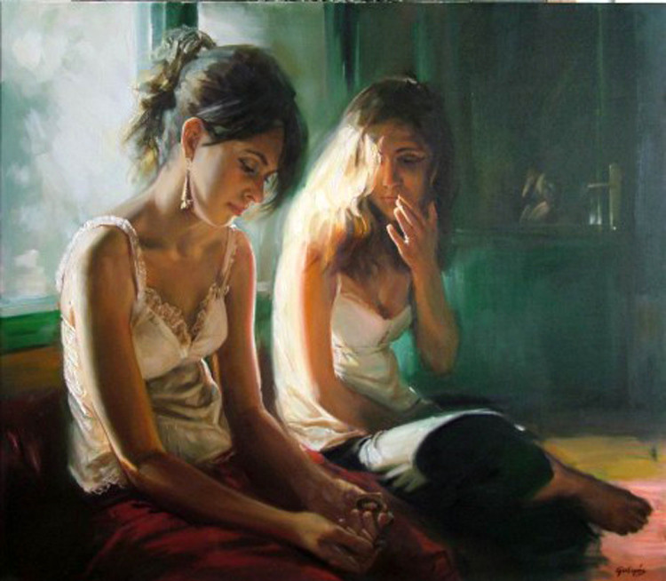 匈牙利Laszlo Gulyas人物油画作品欣赏