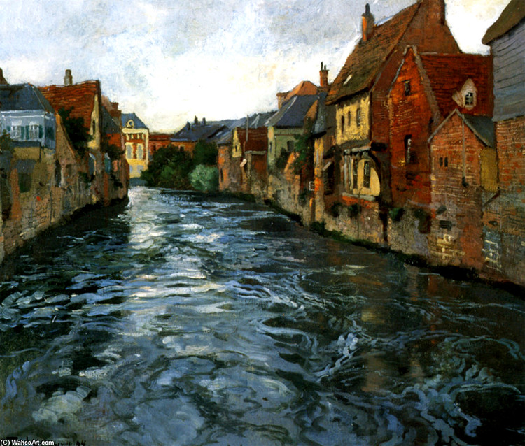 挪威Fredrik（frits johan）Thaulow风景油画作品欣赏