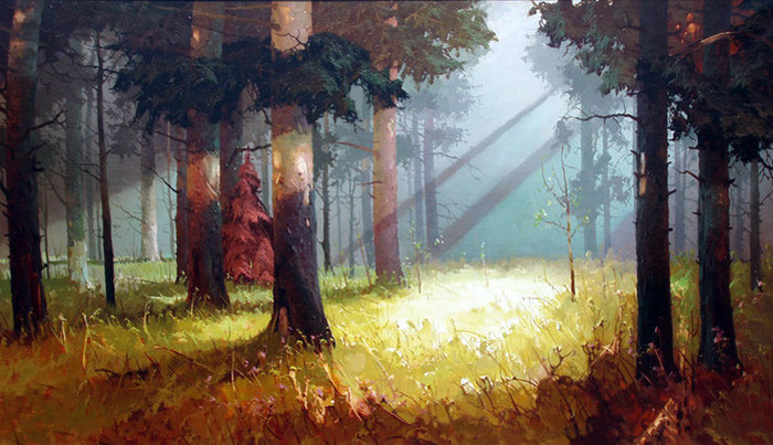 俄罗斯Виктор Быков风景油画作品欣赏