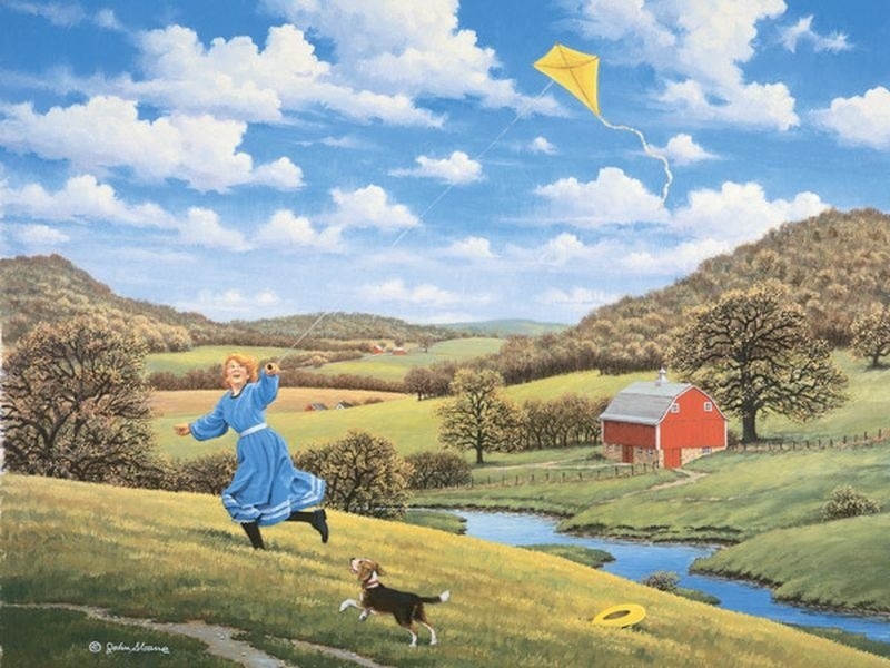 美国约翰·斯隆（John Sloan）风景油画作品欣赏