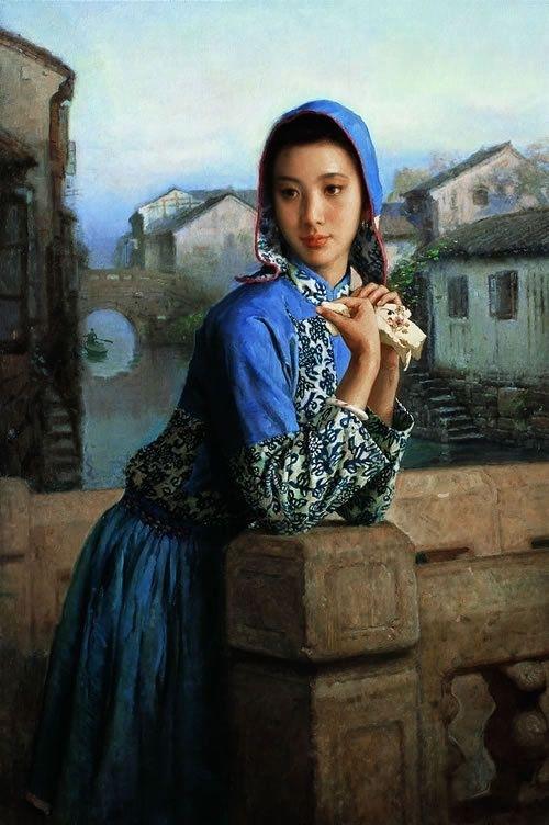 中国古典女性油画作品欣赏