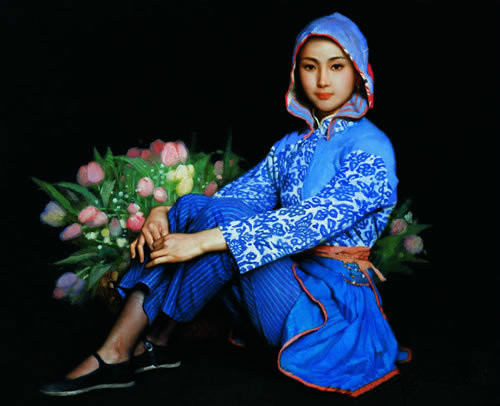 中国古典女性油画作品欣赏