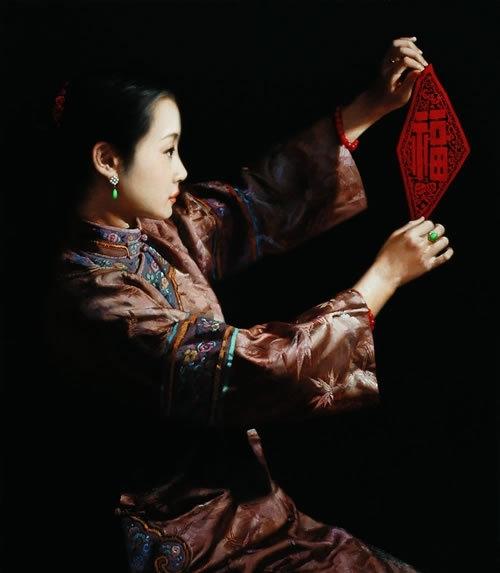 中国古典女性油画作品欣赏