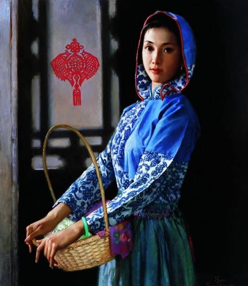 中国古典女性油画作品欣赏