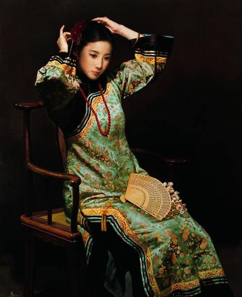 中国古典女性油画作品欣赏