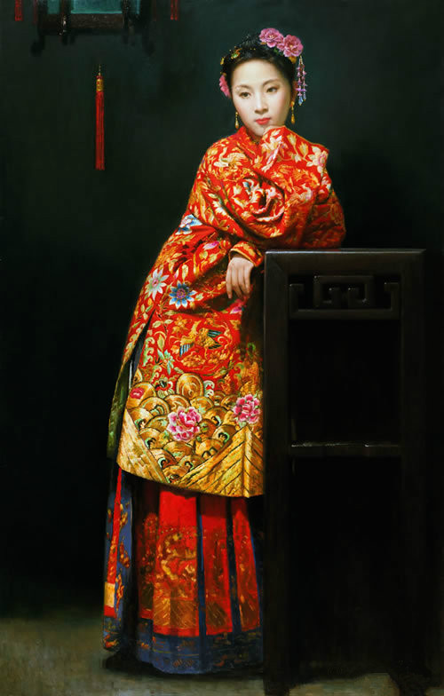 中国古典女性油画作品欣赏