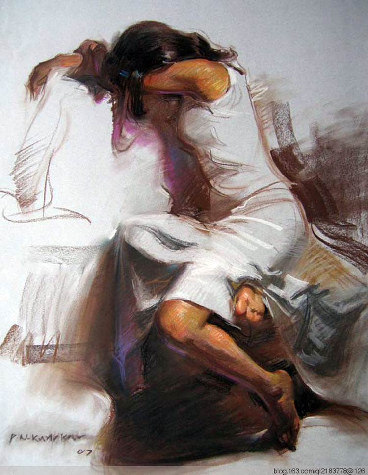 印度Pramod kurlekar人物油画作品欣赏