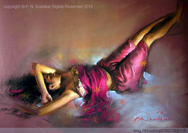 印度Pramod kurlekar人物油画作品欣赏