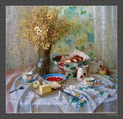 俄罗斯Elena Petrova静物油画作品欣赏