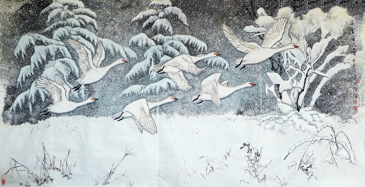 蔺高管国画花鸟作品