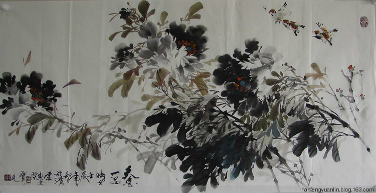 霍宝廷国画花鸟作品