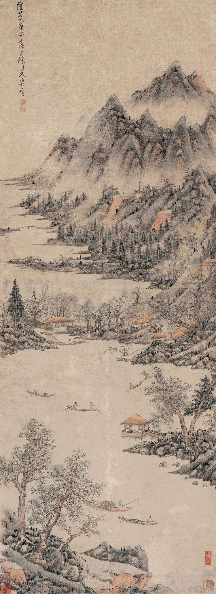 文伯仁国画山水作品