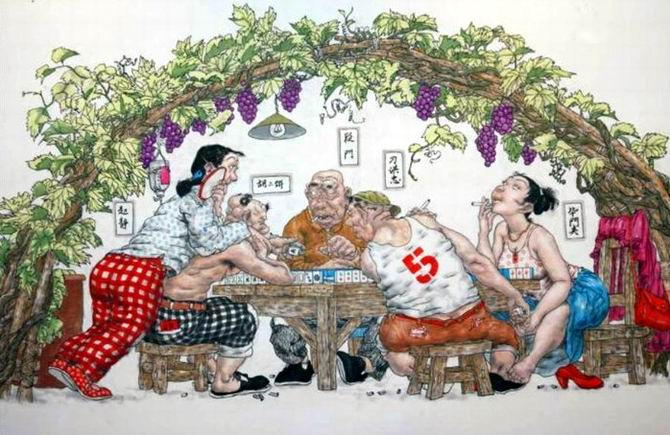 吴向东农村幽默风景画