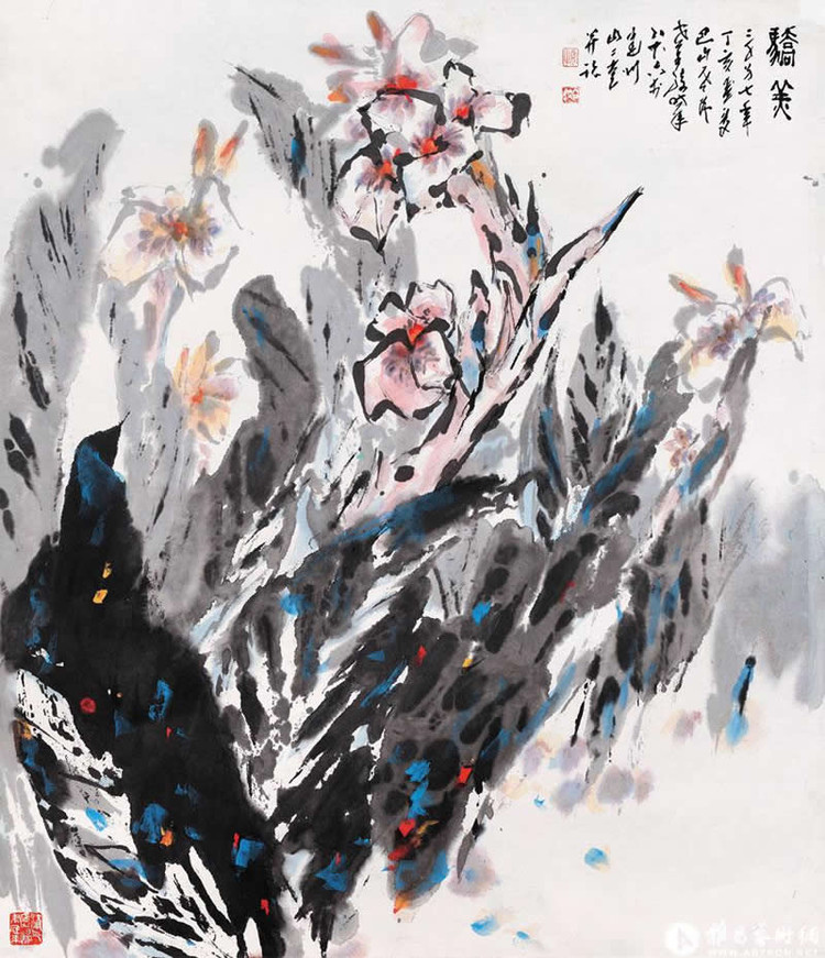 刘伯骏写意花鸟画