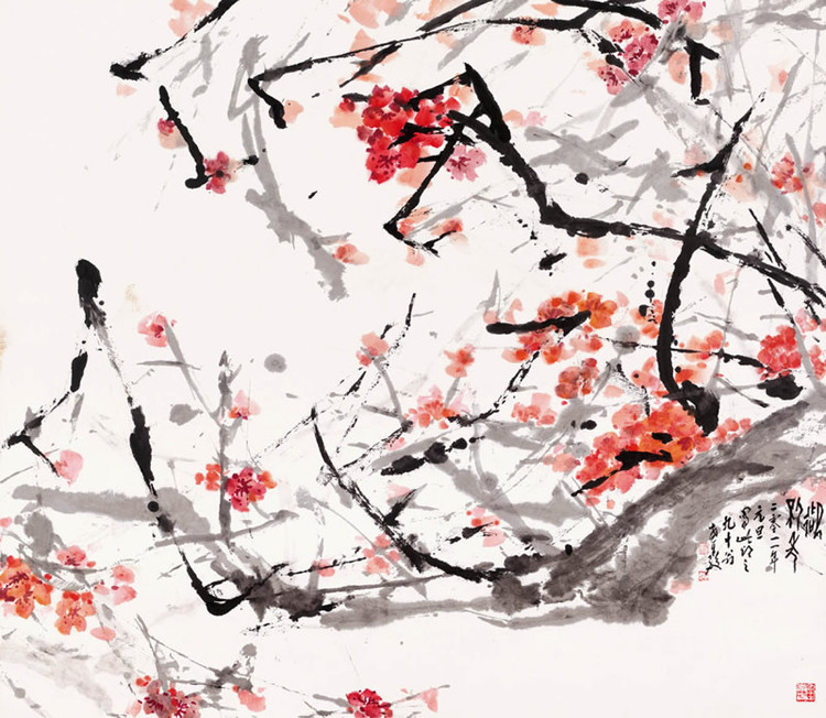 刘伯骏写意花鸟画