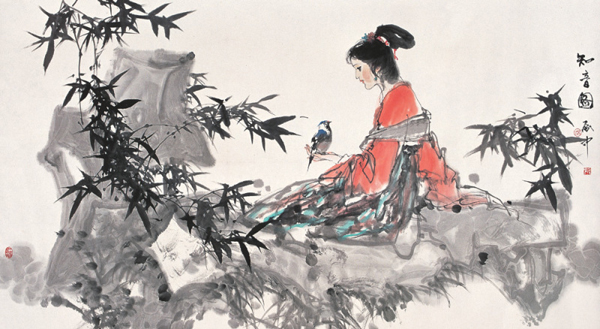 大师传统中国风伍启中山水水墨画欣赏