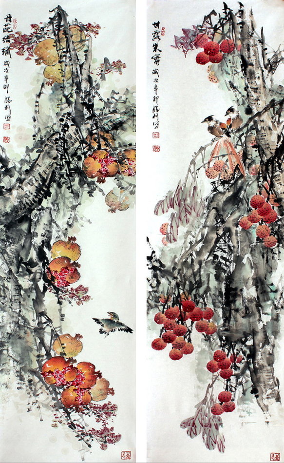 孙胜利国画花鸟作品