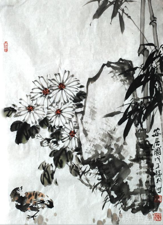 孙胜利国画花鸟作品