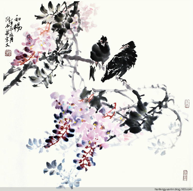 梁宗文国画花鸟作品