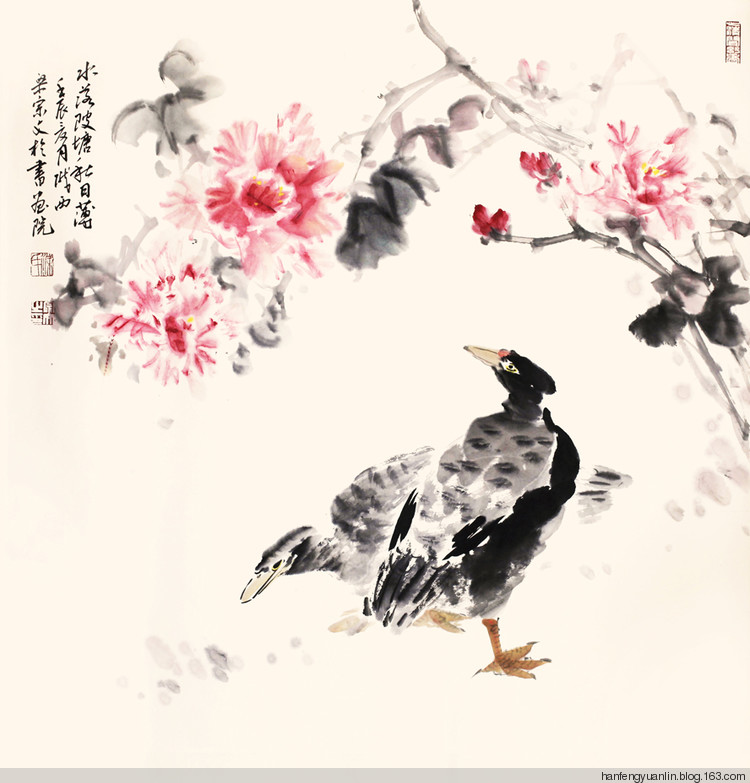 梁宗文国画花鸟作品