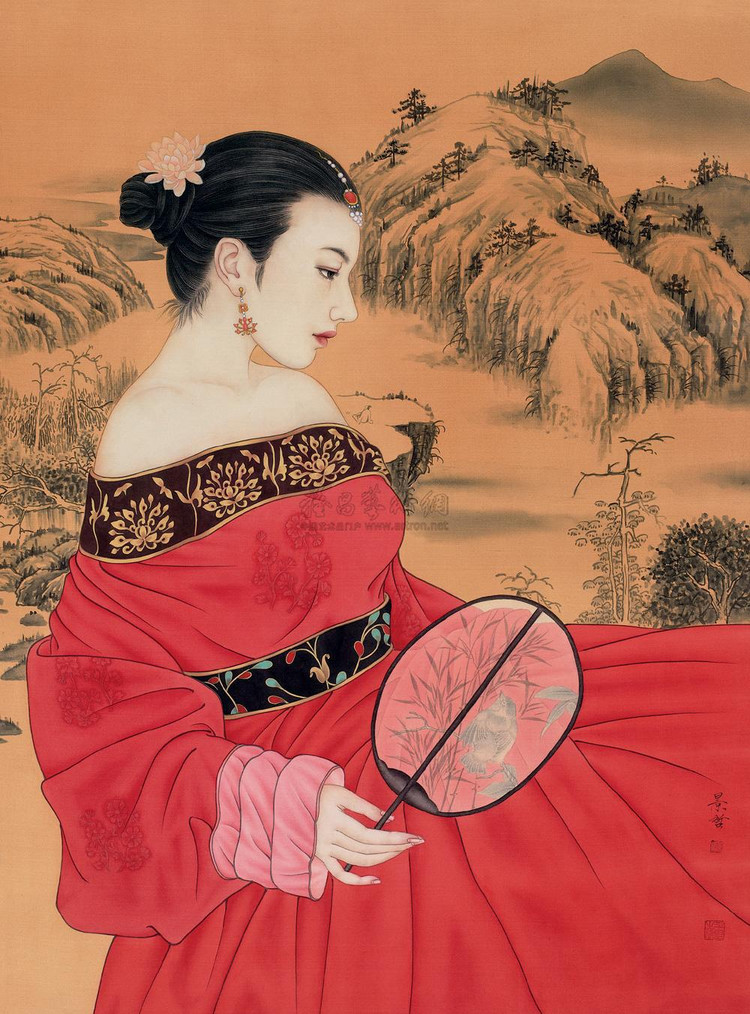 崔景哲国画人物作品