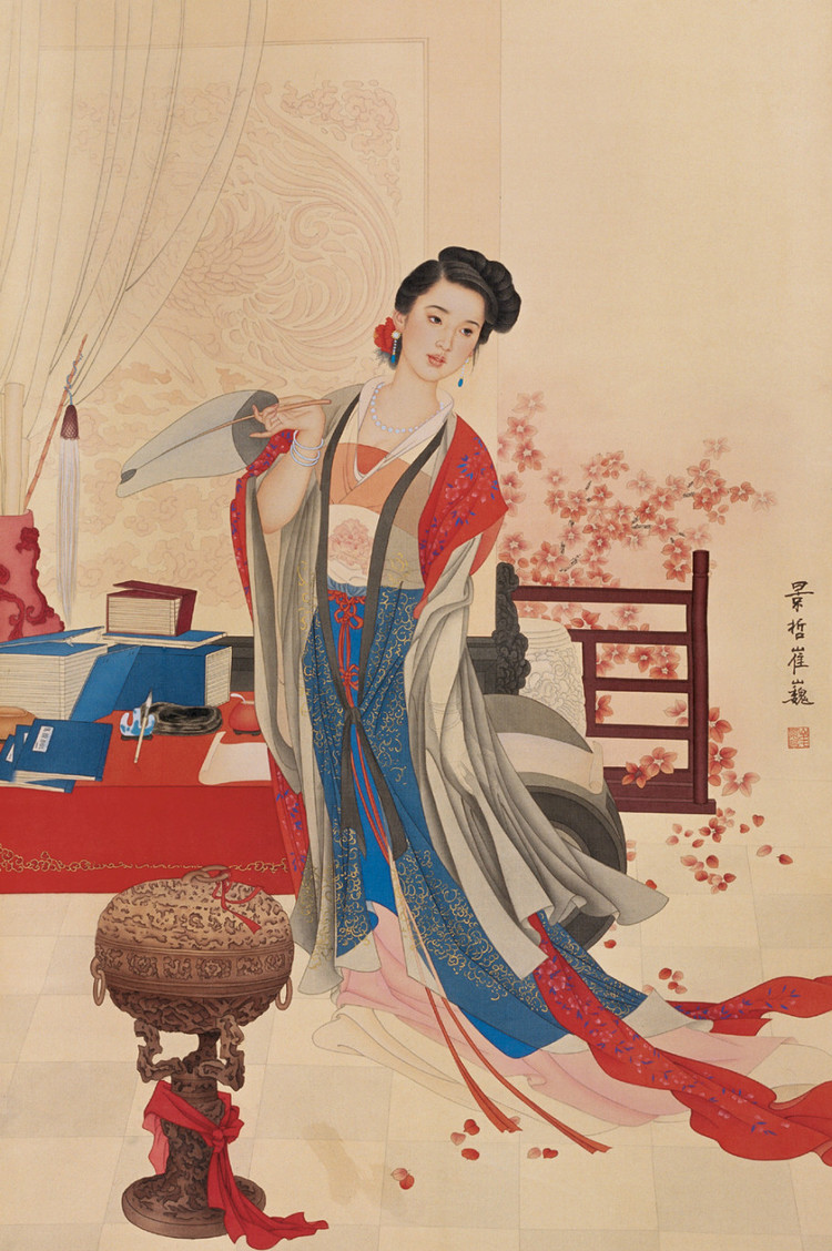 崔景哲国画人物作品