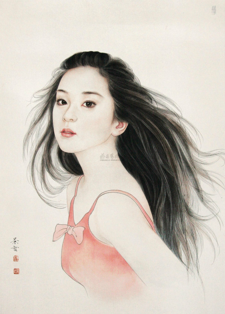 崔景哲国画人物作品