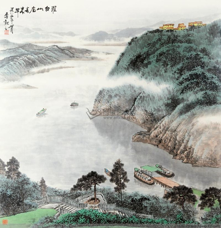 季观之国画山水作品