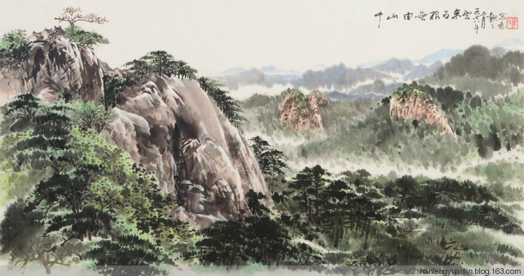 季观之国画山水作品