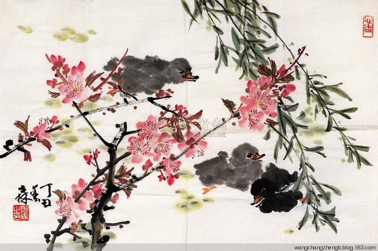 郎森国画花鸟作品