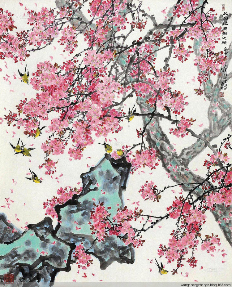 郎森国画花鸟作品
