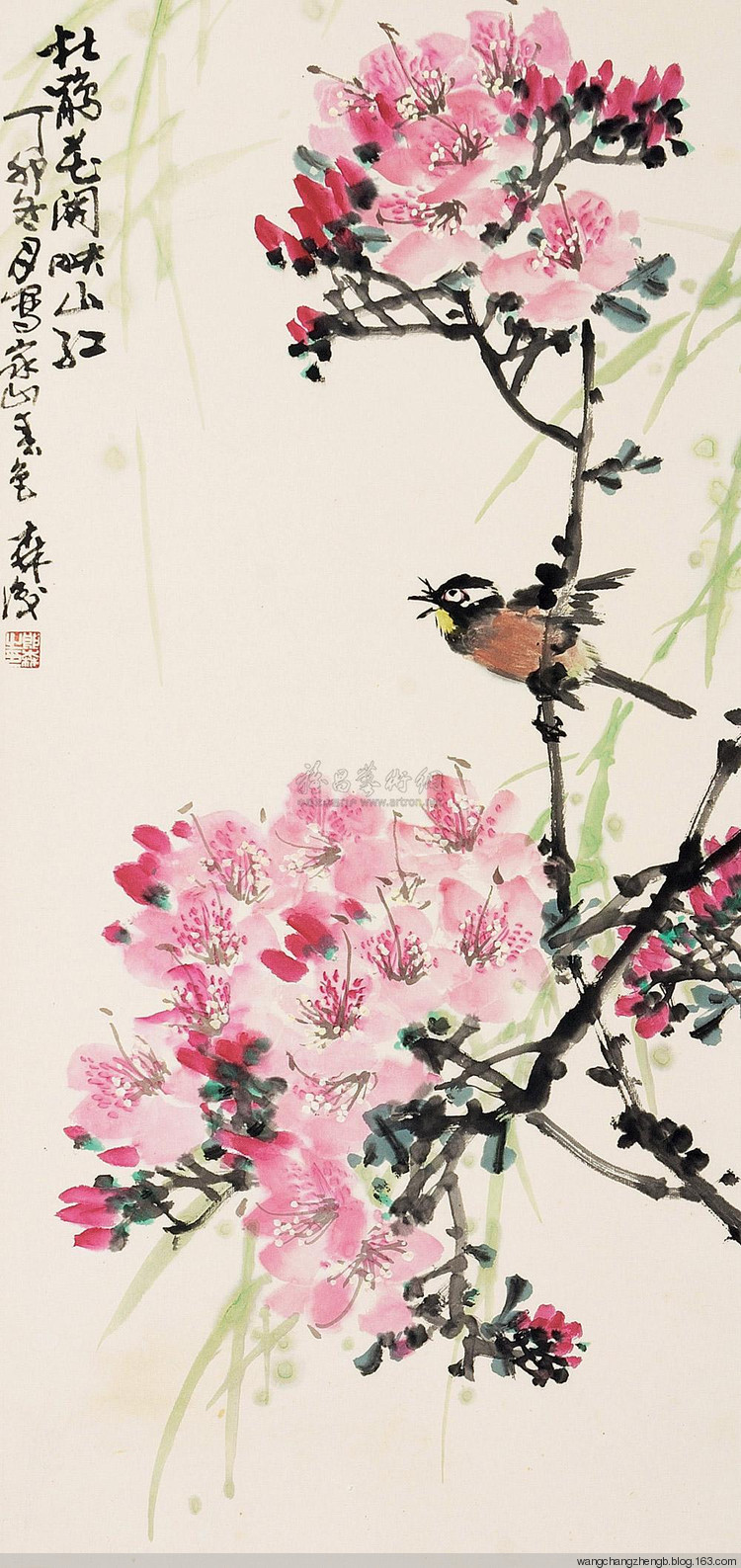 郎森国画花鸟作品