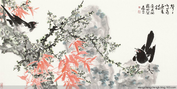 郎森国画花鸟作品