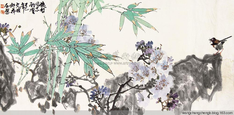 郎森国画花鸟作品