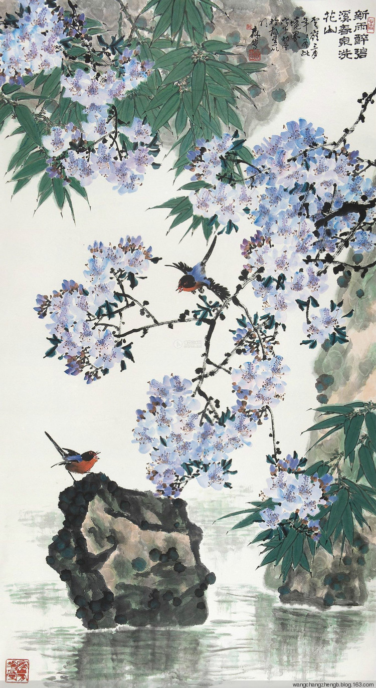 郎森国画花鸟作品