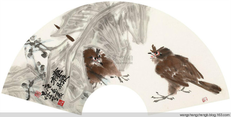 郎森国画花鸟作品