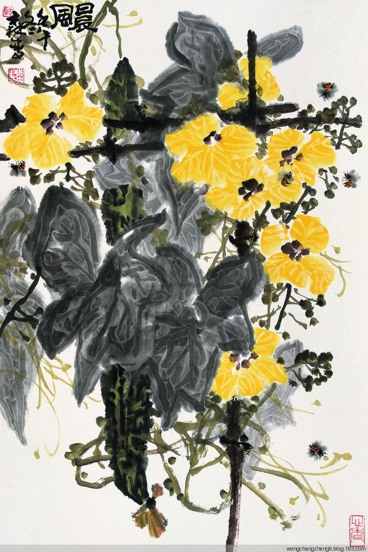 郎森国画花鸟作品