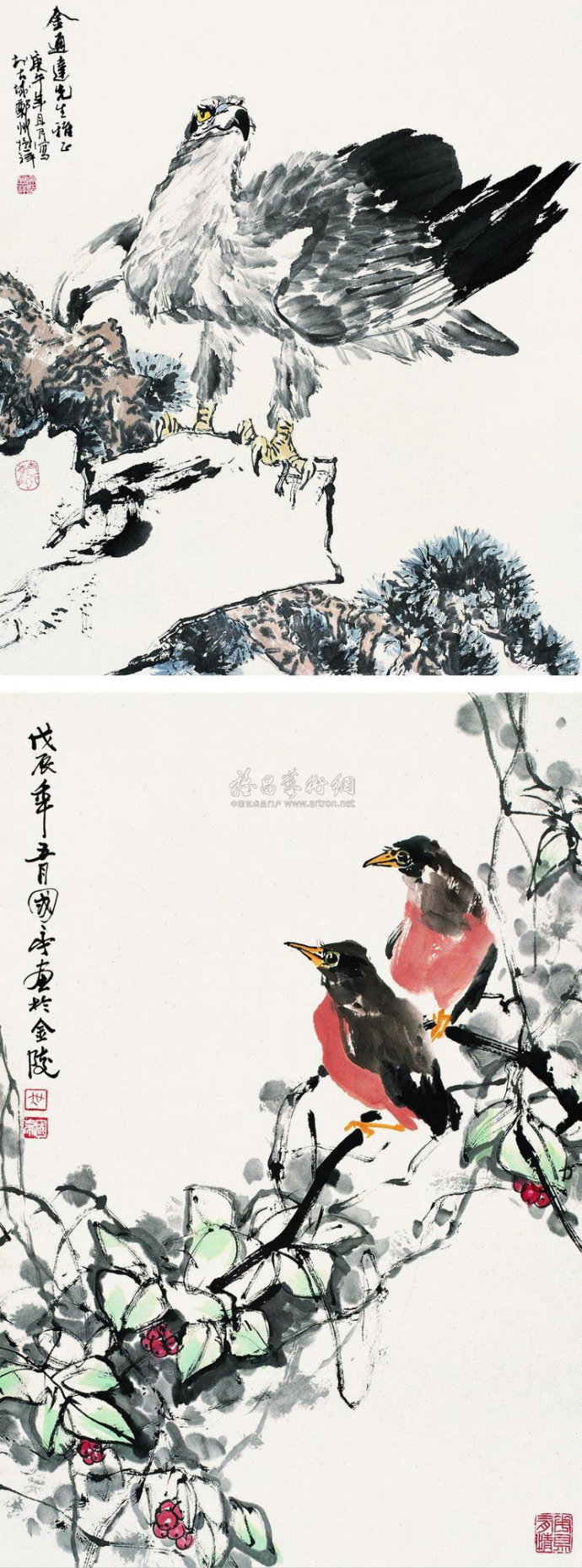 吴国亭国画花鸟作品