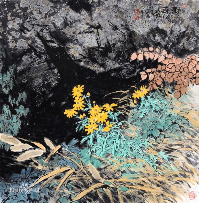 吴国亭国画花鸟作品