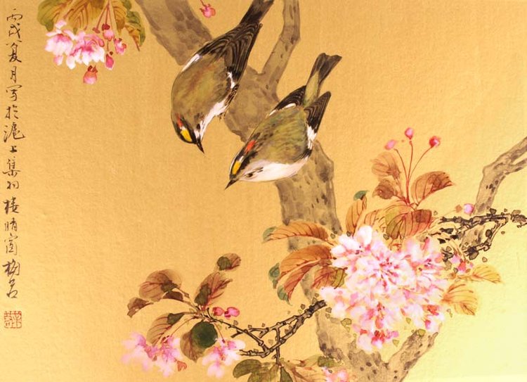 梅若国画花鸟作品