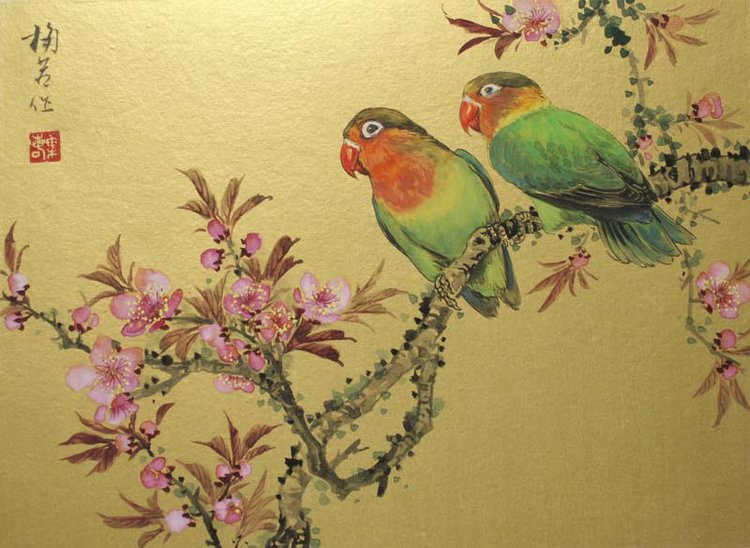 梅若国画花鸟作品