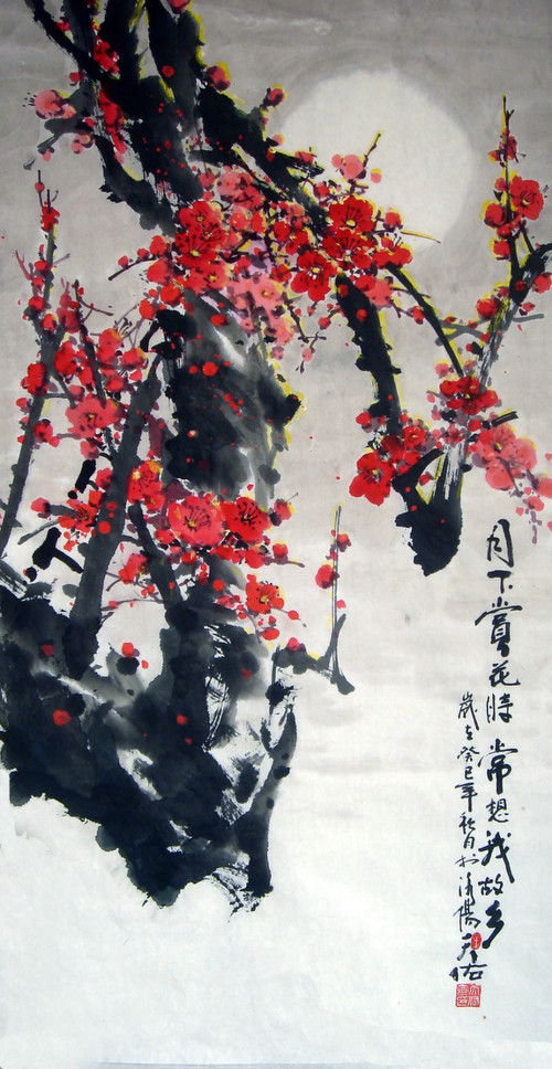 王天佑国画梅花作品