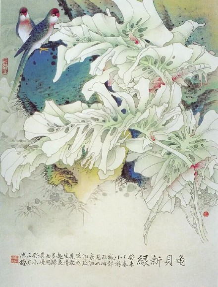 檀东铿国画花鸟作品