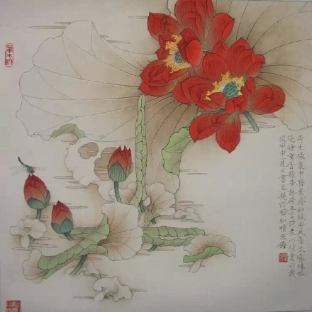 檀东铿国画花鸟作品