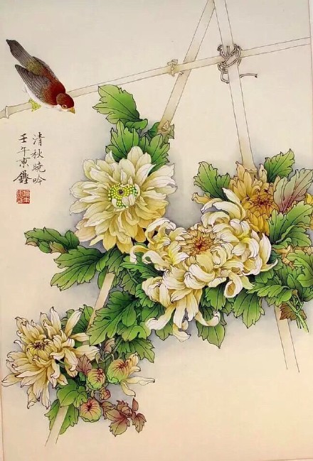 檀东铿国画花鸟作品
